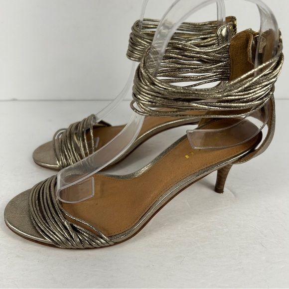 Coach Metallic Silver Strappy Heels - Picture 6 of 9